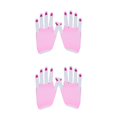 thumbnail image 1 of sweethay Guantes sin dedos para mujeres Accesorios Emo Tejido fino Pulgares Agujeros Actividades al aire libre Suministros para el hogar rosa Rosa claro corto 2Conjunto, 1 of 6