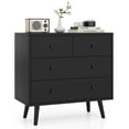 thumbnail image 1 of Costway 4 Drawer Dresser for Bedroom Wide Chest of Drawers with Metal Guide Rails Black, 1 of 10