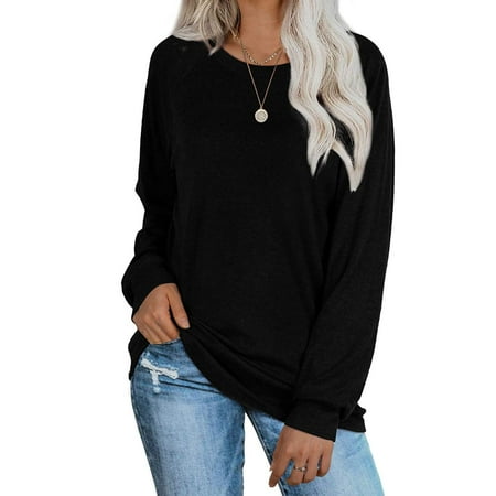 Womens Tunic Tops Long Sleeve High Low Casual Shirts Blouses Fall Winter Women T Shirt for Summer Women's Active Shorts Cute Summer Mom Long Sleeve Shirt Athletic Shirts Women Summer Walking T Shirts