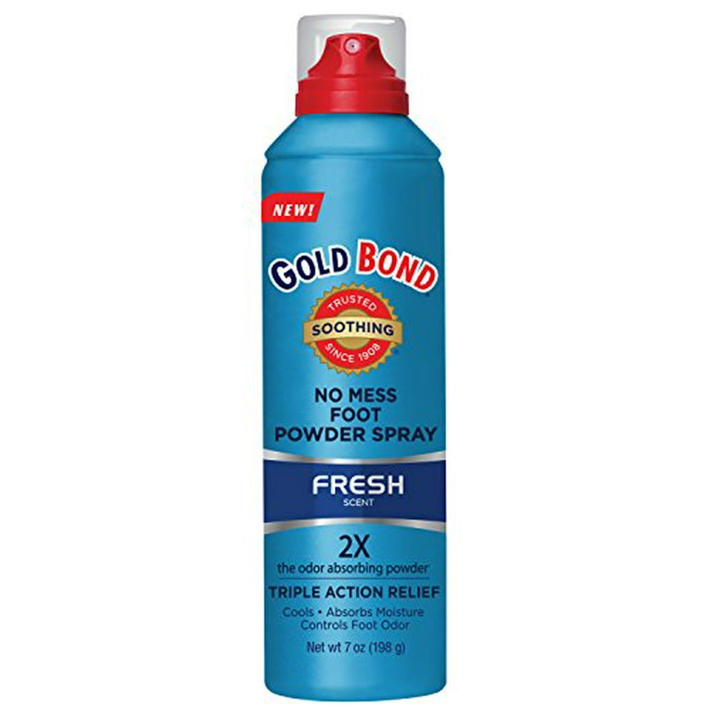 3 Pack Gold Bond No Mess Foot Powder Spray, Fresh 7 oz Each