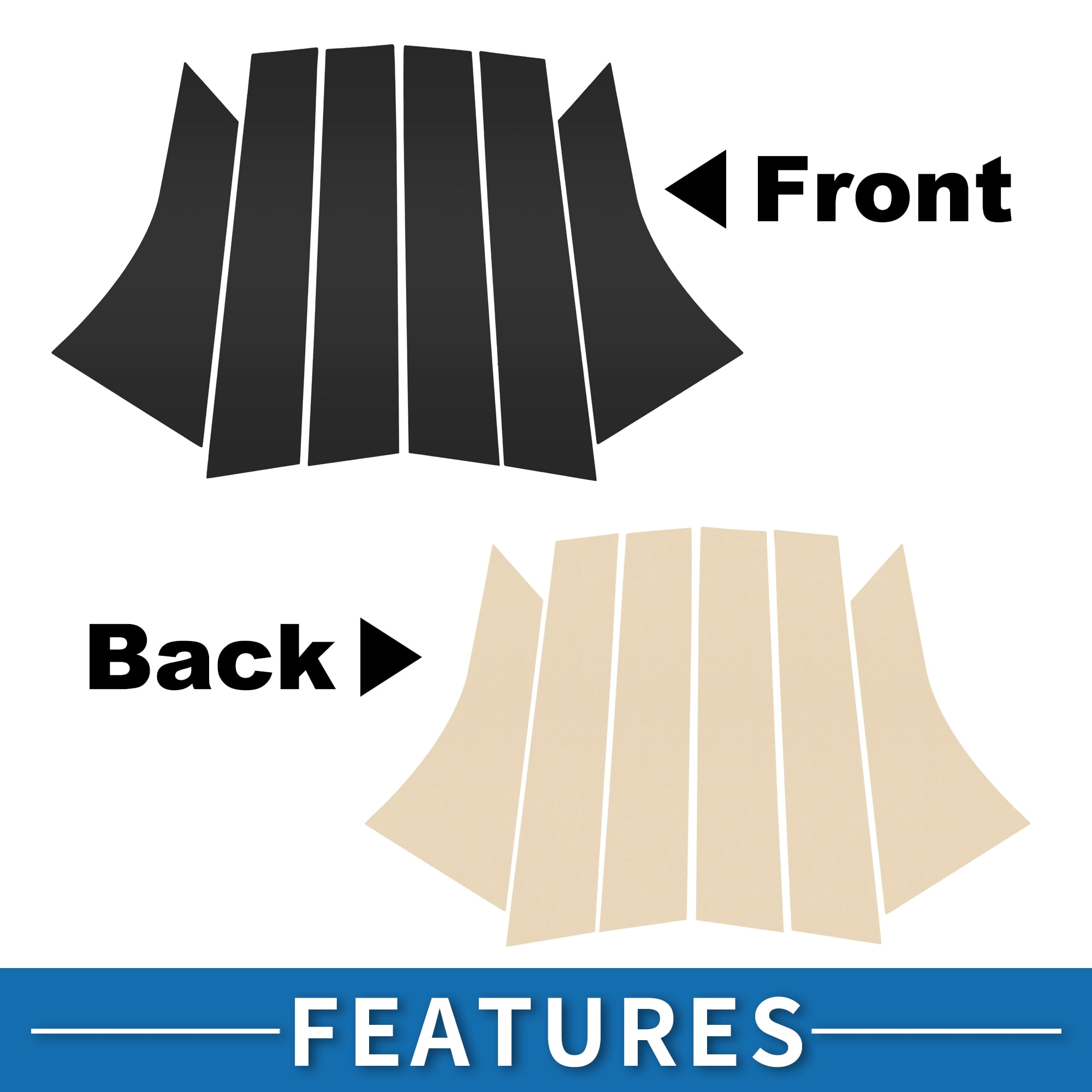 Unique Bargains 6Pcs Door Pillar Window Trim Anti Scratch Sticker for Ford Focus 2012-2019