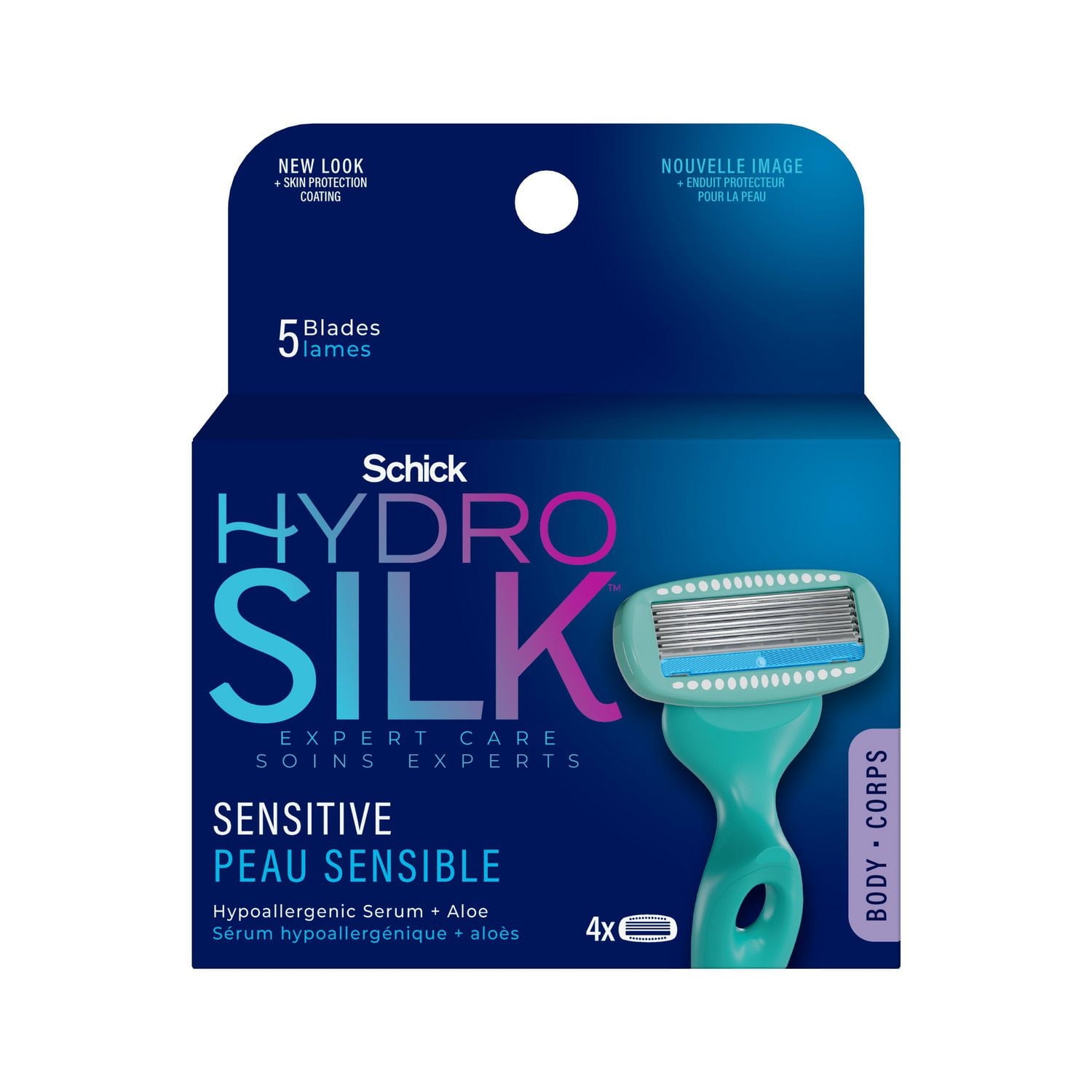 Cartouches de lames Schick Hydro Silk Sensitive Care pour femmes 4 cartouches de lames
