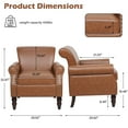 thumbnail image 4 of DREAMSIDEA Faux Leather Accent Chair Upholstered Armchair Morden Comfy Living Room Sofa Chair, Brown, 4 of 6