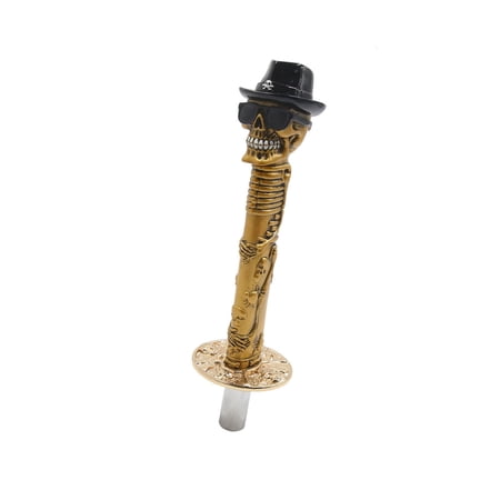 Unique Bargains 10.6  Long Skull Head Design Car Manual Gear Shift Knob Shifter Gold Tone