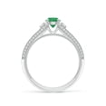 thumbnail image 2 of Angara Natural 0.45 Ct. Emerald with Diamond Vintage Inspired Ring in 14K White Gold for Women (Ring Size: 3.5), 2 of 10