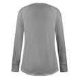 thumbnail image 7 of Womens Tops Women's Solid Round Neck Loose Long Sleeve Medium Length Leaky Thumb T-shirt Top Shirts for Women Kagetolytai Gray 3X, 7 of 7