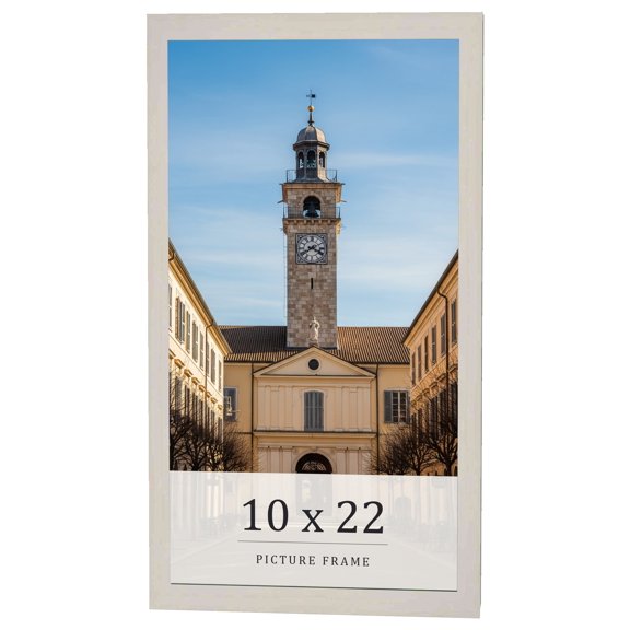10x22 Frame White Wheat Solid Wood Picture Frame | Moulding Width 0.75 Inches | Interior Depth 0.5