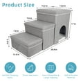 thumbnail image 4 of Xueyu Cat House Dog Stairs for Beds and Sofa, Foldable 3 Tier Dog Steps with Storage Toy Box, Small Indoor Pet Stairs, Grey, Perfect for Puppies and Kittens, 4 of 7