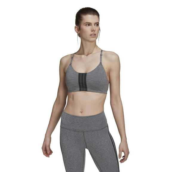 adidas Women's Standard Training Light Support Better Level Bra, Dark Grey, Large A-C