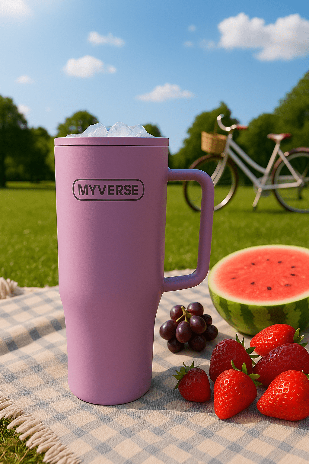 Myverse 40 oz with Handle and Straw Lid, 100% Leakproof Stainless Steel Vacuum Insulated Cup Travel Coffee Mug Water Bottle, Gifts for women men