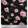 thumbnail image 3 of Soimoi Black Rayon Fabric Ranunculus & Chrysanthemum Floral Printed Craft Fabric by the Yard 42 Inch Wide, 3 of 3