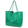 thumbnail image 1 of Bolso HOXIS Oversize de piel sintética para mujer, color verde ultramar, 1 of 6