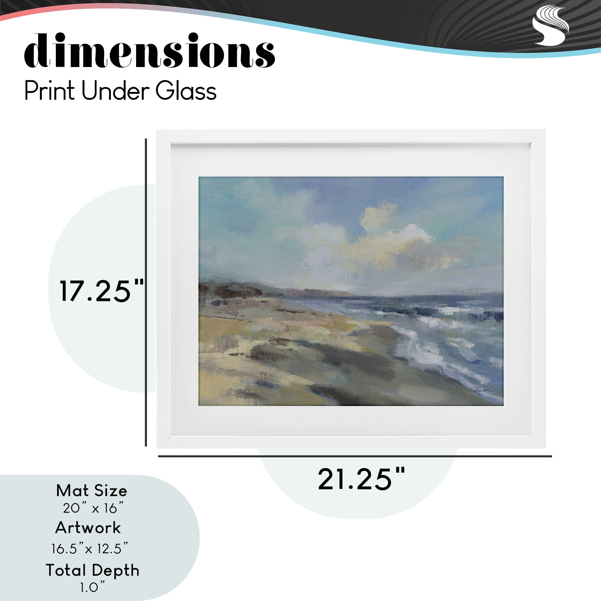 Stupell Industries Serene Morning Beach Waves White Framed Print Under Glass, design by Silvia Vassileva