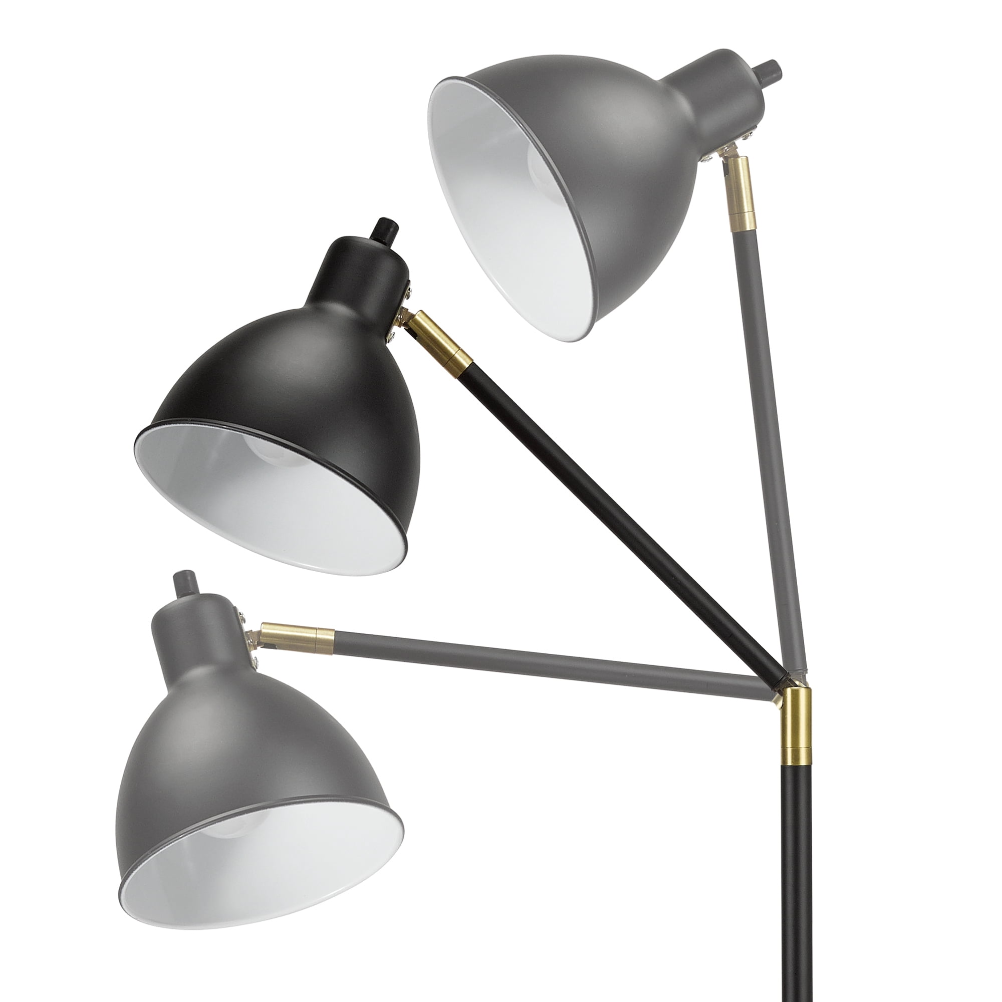 Catalina Lighting Lennon 54.5'' Floor Lamp with Black Metal Dome Shade Industrial Floor Light Fixture for Living Room, Bedroom or Office, Black
