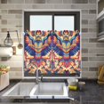 thumbnail image 4 of Yayeee Kitchen Curtains Tier Pair Light Filtering 27"x24" Rod Pocket Short Cafe Window Panel, Colorful Abstract Eagle, 4 of 7