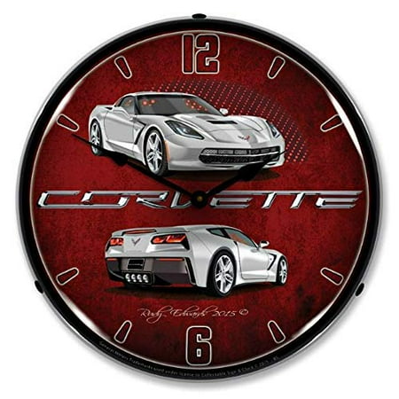 Saw Blade Clock Corvette C7 Blade Silver Vette Wall Clock 14