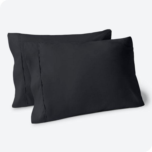 Bare Home Pillowcase Set - Premium 1800 Collection - Double Brushed - Ultra Soft - King Size, Black, 2 Count