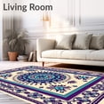 thumbnail image 2 of ODIKA 6'x9' Machine Washable Non-Slip Area Rug, Boho Zen Meditation Peaceful Reading Study Space High Traffic Rug, Blue, 688753, 2 of 7