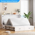 thumbnail image 2 of Puremind Queen Size Murphy Bed with Mattress and Charging Station, Cabinet Bed with Storage Drawer, Murphy Bed Furniture for Bedroom/Office/Guest Room, White, 2 of 7
