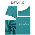 thumbnail image 5 of XCHQRTI Mountain Heartbeat Tshirt Graphic Tees Women Ladies Tee Shirts Short Sleeve, 5 of 9