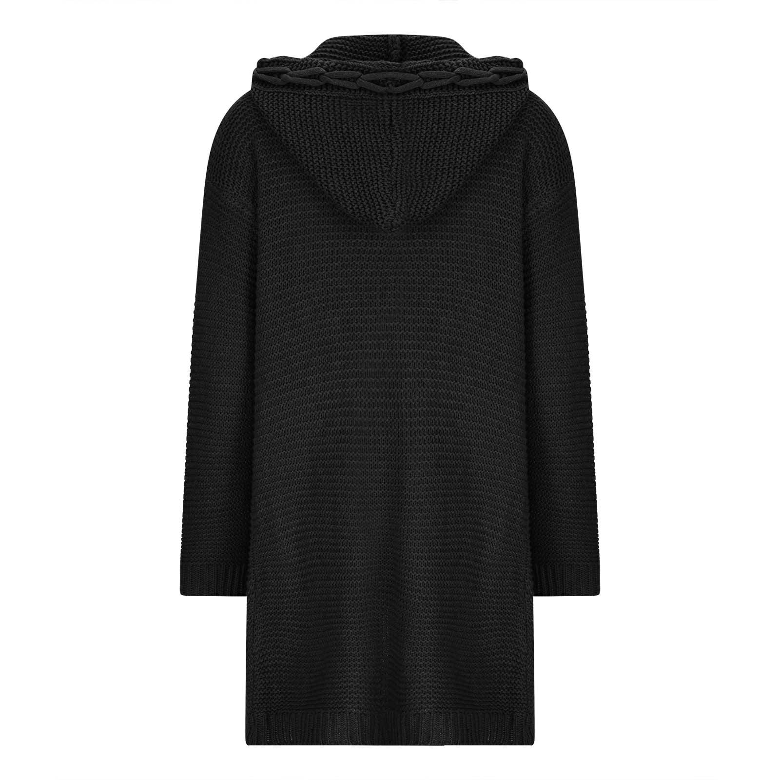 RYRJJ Hooded Open Front Cardigan for Women Cable Knit Sweaters