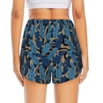 thumbnail image 2 of Lsque Blue Leaves A Printed Women's Running Shorts with Liner Pockets,Elastic Quick Dry Workout Athletic Gym Yoga Shorts,Womens High Waist Shorts-Large, 2 of 9
