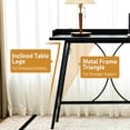 thumbnail image 6 of Ktaxon Mid-Century Modern 82-inches Bar table, Long Pub Table with Curved Metal Frame, Rustic Counter Height Desk for Dining Room, Kitchen, Bar, Black, 6 of 11