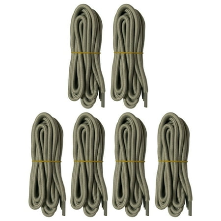 

B&Q 6 Pairs 5mm Thick Heavy Duty Gray Hiking Work Boot Laces Shoelaces Strings Replacement for Men Women 39 40 48 54 55 60 63 72 Inches