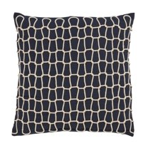 Fennco Styles Corda Di Mare Collection Nautical Rope AppliquÃ© 100% Pure Cotton 20 x 20 Inch Throw Pillow with Case & Insert â€“ Navy Blue