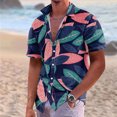 thumbnail image 2 of Men'S Casual Loose Fitting Short Sleeved Shirt Fashionable Lapel Shirt Top 3XL, 2 of 5