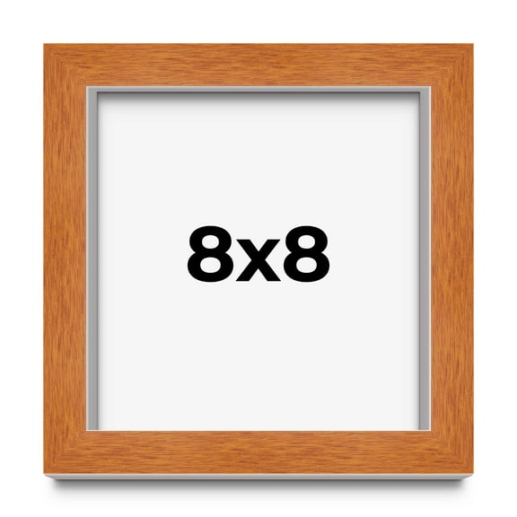 8x8 Shadow Box Frame Brown | 0.875 Inches Deep Real Wood Contemporary Shadowbox Display Frame | UV