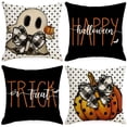 thumbnail image 3 of Fundas de almohada de fantasmas de Halloween, funda de cojín espeluznante de calabaza para sofá, juego de 4, 3 of 5