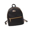 thumbnail image 2 of Mochila de viaje Bolso de escuela de piel sintética para mujer Bolsa de compras con cremallera Paquete de cosméticos para teléfono portátil, Negro kenally AP000927-01, 2 of 7