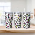 thumbnail image 2 of Insulated 20oz Geometric Texture Tumbler, Stainless Steel Double Wall Travel Coffee Mug with Handle Leak Proof Lid Straw, 2 of 5