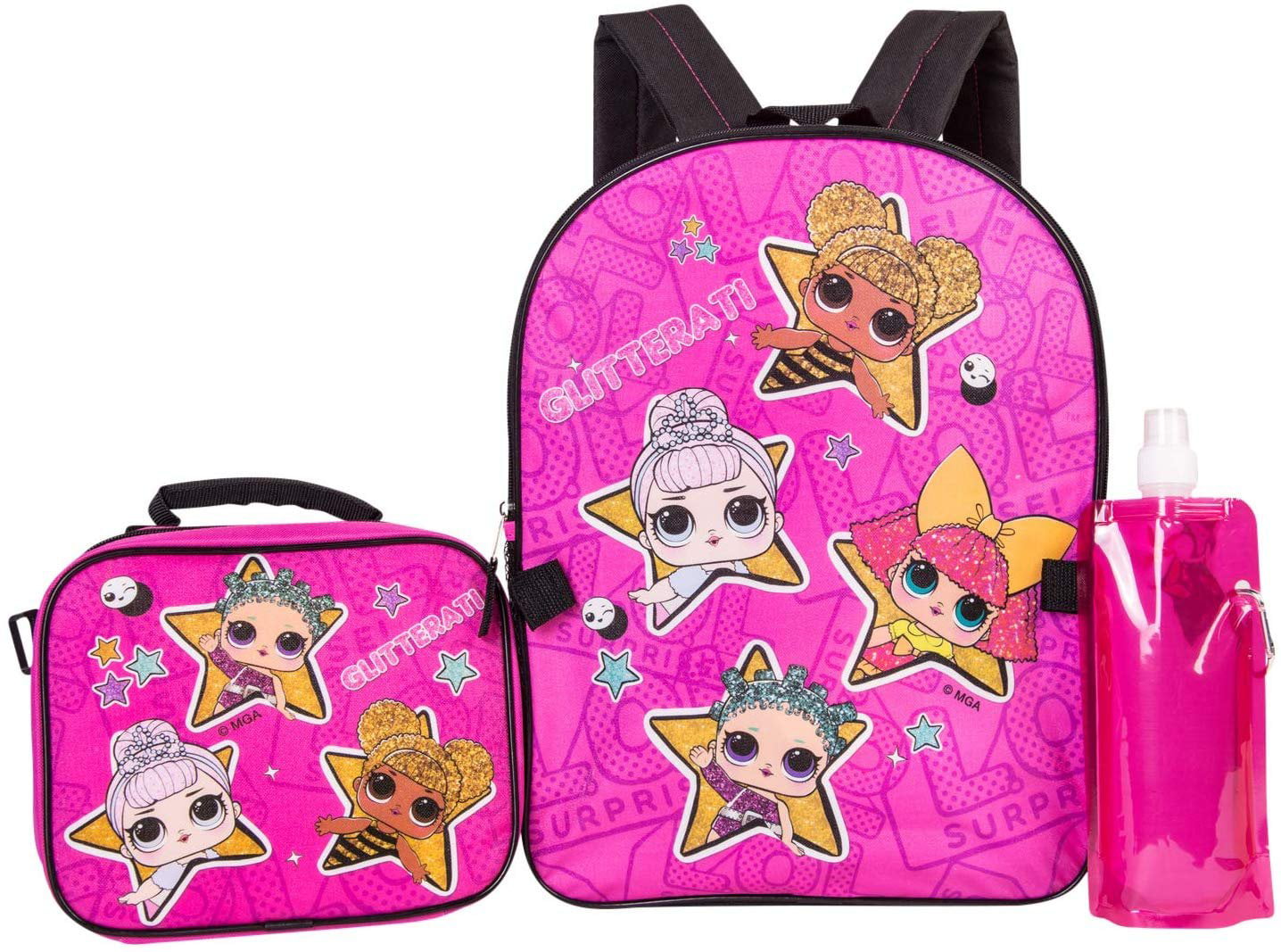 L.O.L Surprise Glitterati Girls School Book bag Backpack Lunch Box Kids Gift 