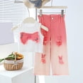 thumbnail image 2 of KyCheLot Girls Summer Outfits Cute Patchwork Tank Tops and Gradient Color High Waist Jeans Pants Set 3-13 Years, 2 of 7