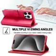 thumbnail image 3 of for iPhone 16 Pro Flip Wallet Case, Classic Card Slots Kickstand Strong Magnetic Premium PU Leather Drop Protective Shockproof Phone Case for iPhone 16 Pro, Rose, 3 of 7