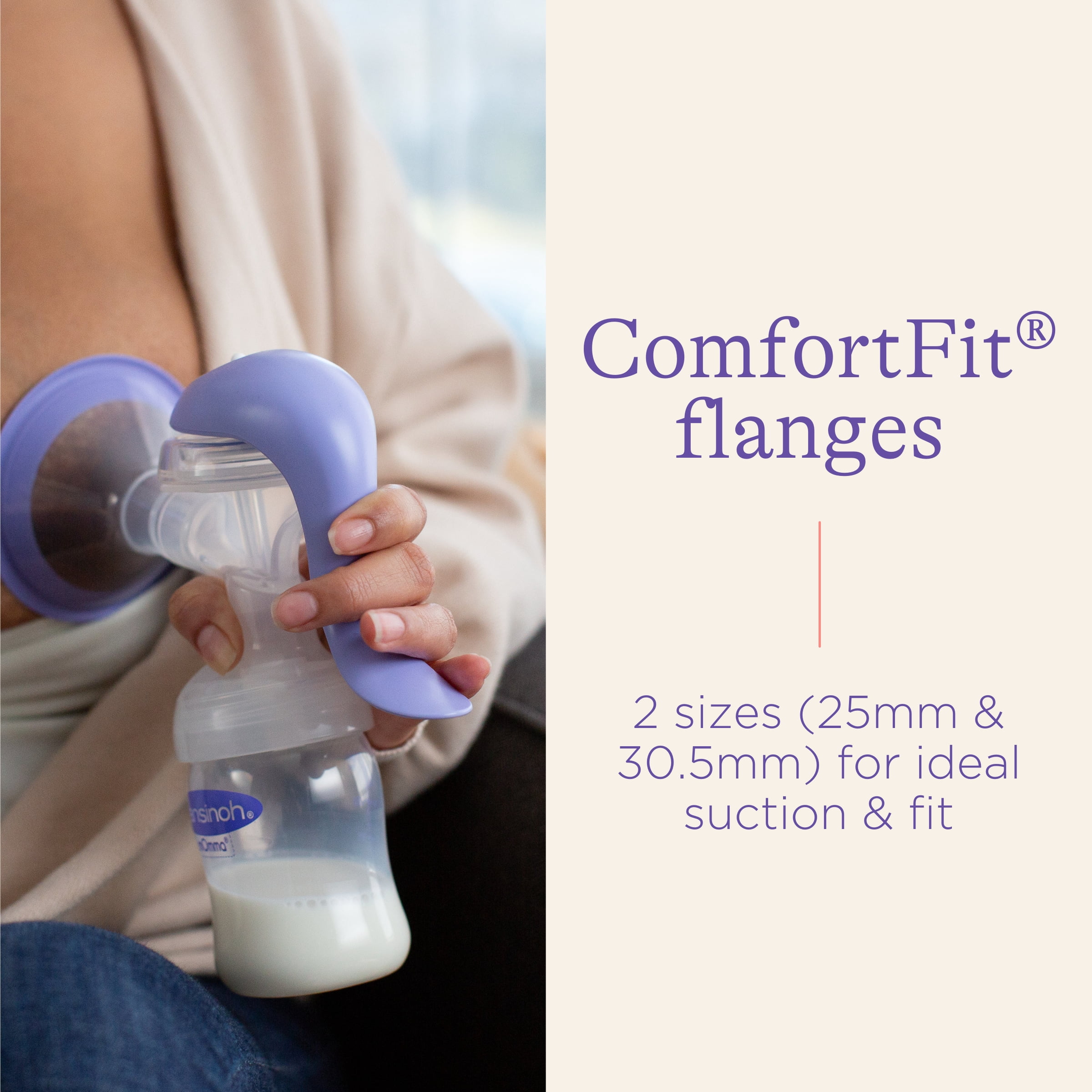 Lansinoh Manual Breast Pump, Hand Pump for Breastfeeding, Lightweight and Portable Design, Includes 5 oz Baby Bottle