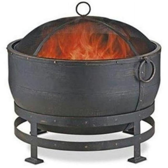 Oil Rubbed Bronze Wood Burning Outdoor Firebowl, Kettle Design
