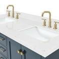 thumbnail image 5 of ARIEL Cambridge 60 Inch Midnight Blue Bathroom Vanity Double Sink, Solid Wood, Carrara White Quartz Countertop, 1.5-Inch Edge, Rectangular Undermount Sinks, 4 Soft Closing Doors, 6 Drawers, 5 of 10