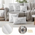 thumbnail image 6 of Modern White Outdoor Waterproof Pillow Covers, Minimalist Abstract Ribbon A Sketch Rt Decorative Rectangle Throw Pillowcase Sofa Cushion Sham for Patio/Couch/Chair, 20"x12" 2 Pack, 6 of 8