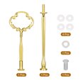 thumbnail image 4 of Uxcell 1 Set Cake Tray Stand Handle Plate Hardware Fitting, 2-Tiers Flower Gold, 4 of 7