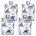 thumbnail image 7 of Ryvnso 2 Pack Qtip Holder Organizer Gnomes and Flowers Bathroom Cotton Swabs Cans Storage Canister, 7 of 7