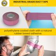 thumbnail image 5 of CDT-36 Industrial/Professional Grade Duct Tape. Multi-Purpose 11 MIL Waterproof and UV Resistant DIY and Repair. 30 Yards. (Pink, 2 Inches), 5 of 5