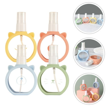 ADDHAT 4Pcs Small Spray Bottles Travel Size Plastic Mist Bottles for Face and Hair Storage