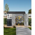 thumbnail image 1 of 6x8 Ft Outdoor Metal Storage Shed Galvanized Steel Garden Building with Lockable Doors and Windows Weatherproof for Backyard Lawn and Poolside - Brown, 1 of 1