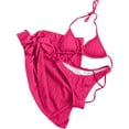 thumbnail image 2 of Wancir Swimsuits for Women 2025 - Women's Solid Color Sexy Bikini Backless Drawstring Strap Split Swimsuit Three Piece Set, 2 of 5