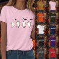 thumbnail image 4 of TOWED22 Halloween Ghost Shirt for Women Fall Spooky Season Graphic Short Sleeve Autumn Tops Blouse(Yellow,XXL), 4 of 9