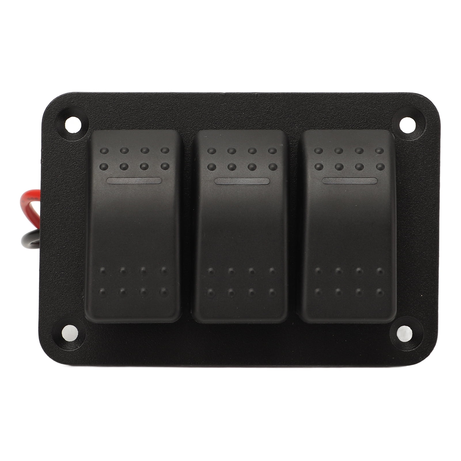 YAHHU 3 Gang Rocker Switch Panel IP65 Waterproof DC12-24V Blue Light Universal for Boats Marines Trucks (4.33 inches / 11 cm)