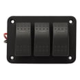 thumbnail image 3 of Boat Rocker Switch Panel, DC12-24V Blue Light 3-Gang Toggle Switch IP65 Waterproof Heatproof  for Cars for Marines, 3 of 7